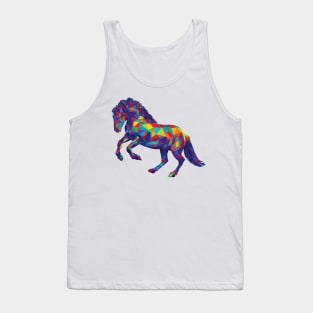 Rainbow Geometric Horse Rearing Tank Top